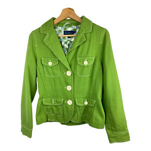 Boden  Spring Fully Lined Green Button Front Pockets Blazer Jacket size 10